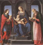 LORENZO DI CREDI The Virgin and child with st Julian and st Nicholas of Myra (mk05) oil on canvas